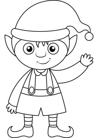 Cute Elf Coloring Page